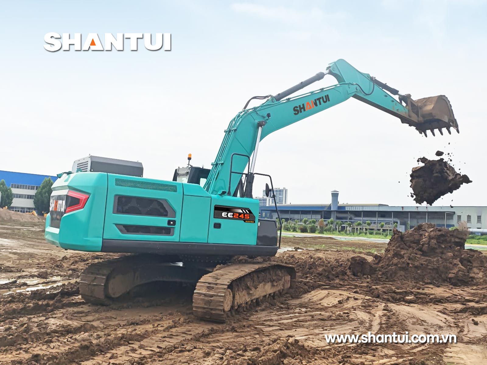 Máy xúc đào điện Shantui EE245-X 25,68 tấn gàu 1,2m3