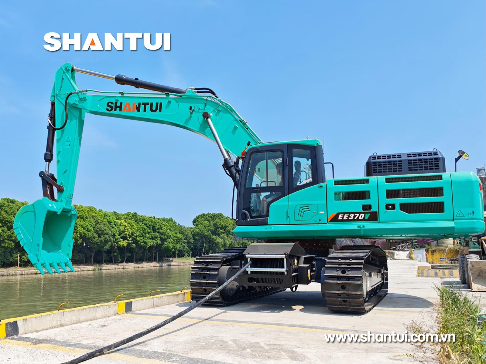 Máy xúc chạy điện dùng cáp Shantui EE370V 37 tấn gàu 1,8m3