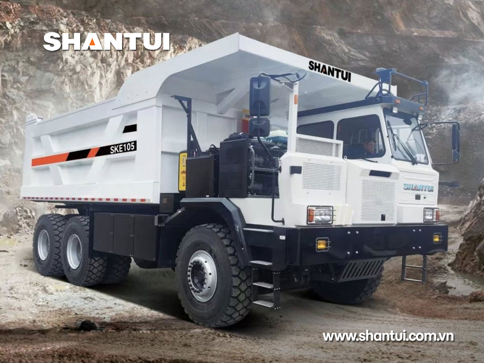 Xe tải khai thác mỏ chạy điện Shantui SKE105-X 105 tấn