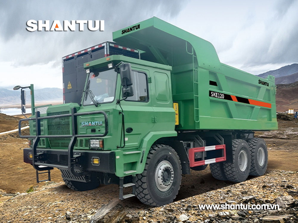Xe tải khai thác mỏ chạy điện Shantui SKE120-X 124,5 tấn