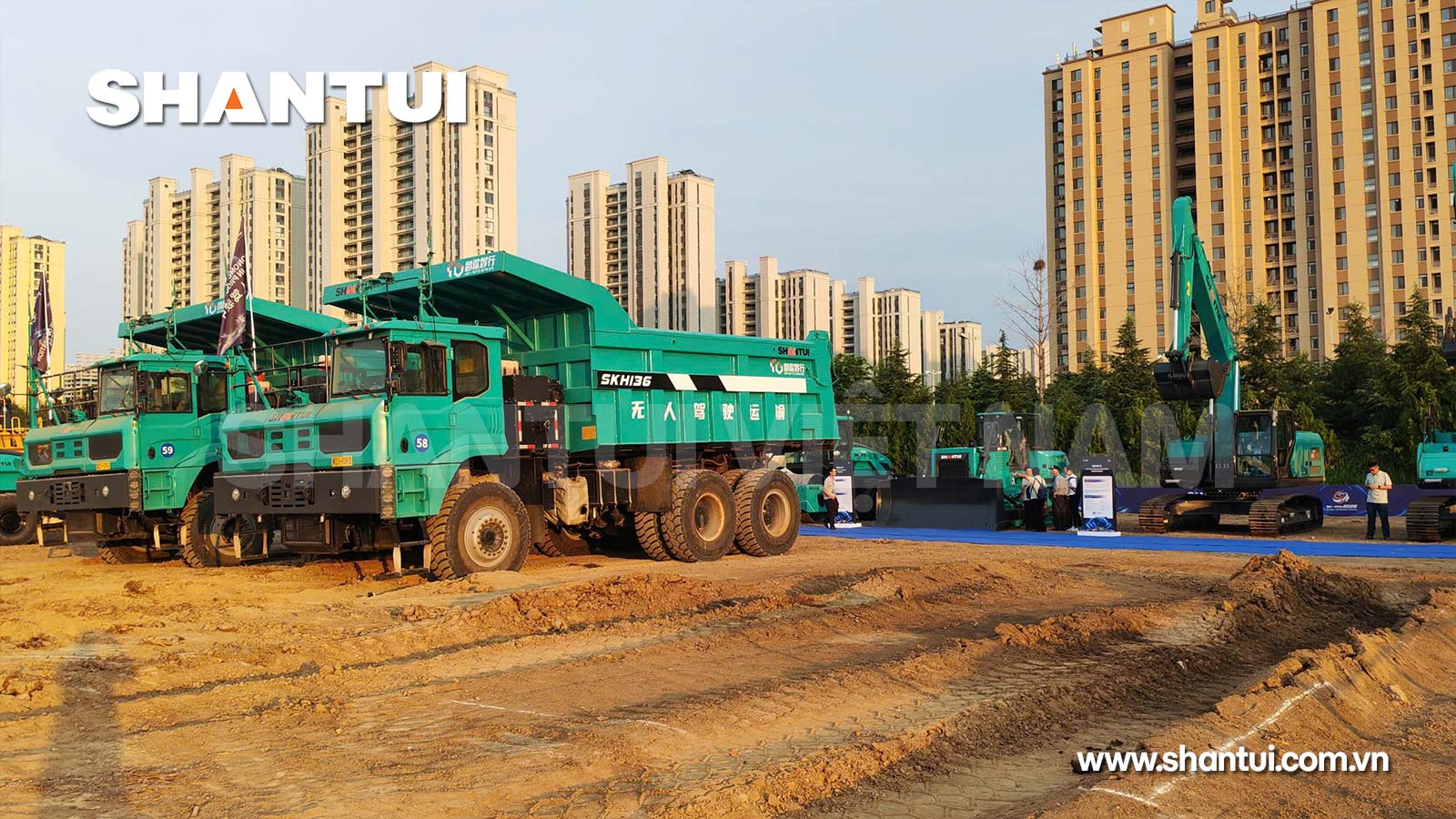 Xe tải khai thác mỏ chạy điện Shantui SKH136