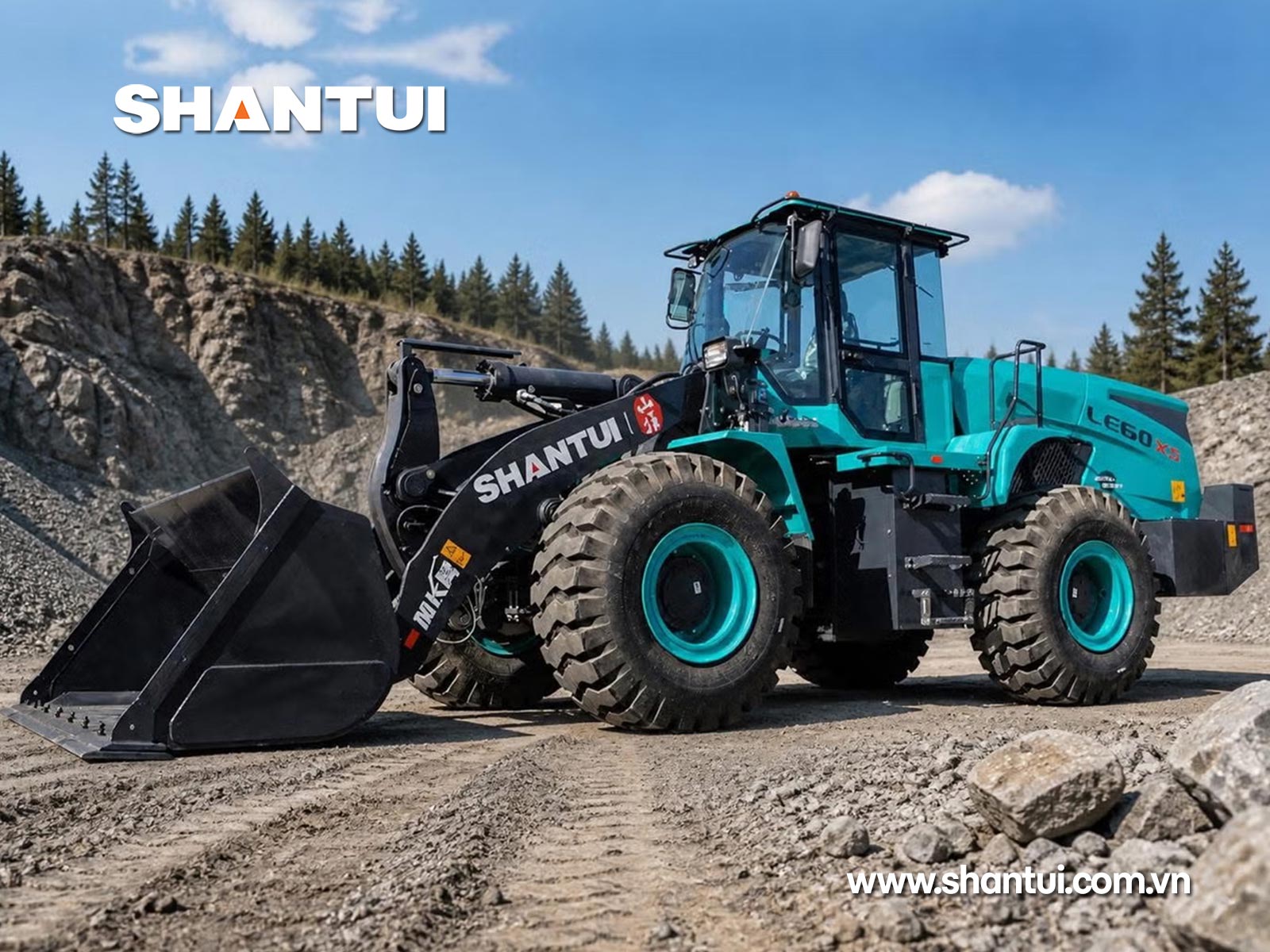 Máy xúc lật điện Shantui LE60-X5 6 tấn gàu xúc 2,5-5,0m3