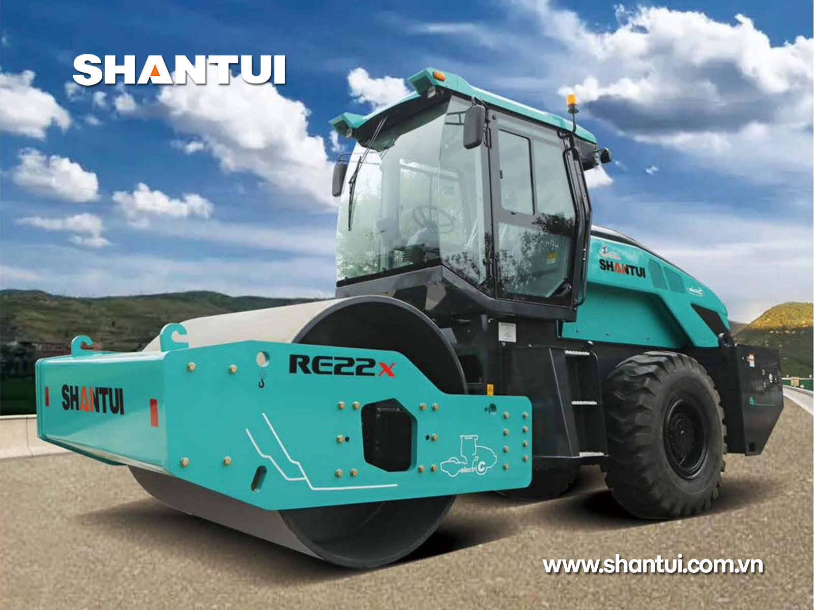 Xe lu rung 1 trống điện Shantui RE22-X 22 tấn