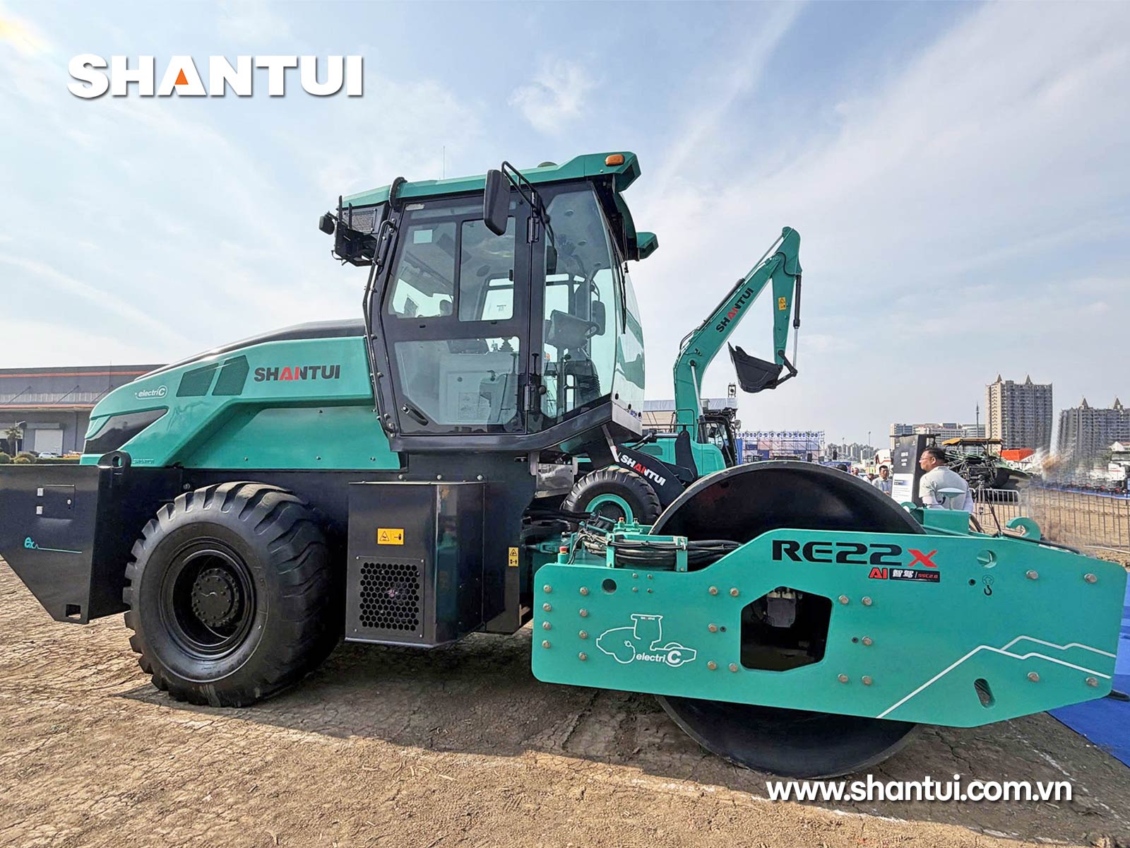Xe lu rung 1 trống điện Shantui RE22-X 22 tấn