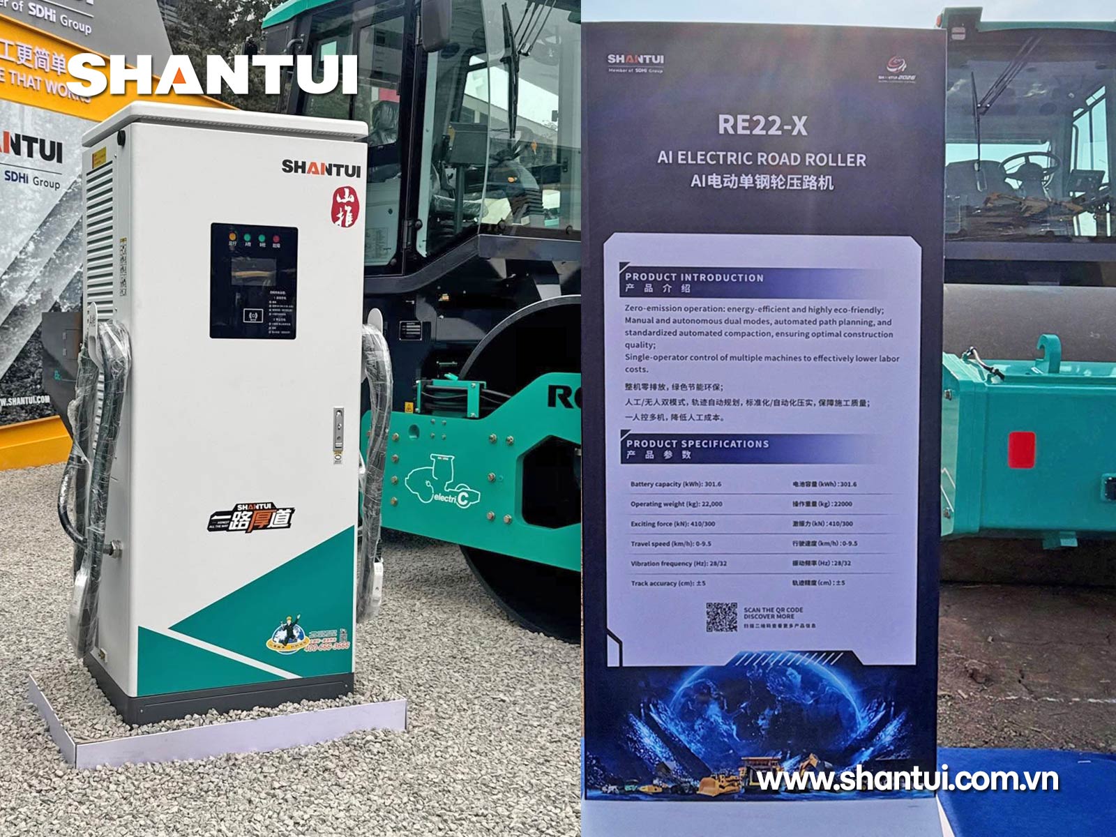 Trạm sạc nhanh 2 súng cho Xe điện Shantui.