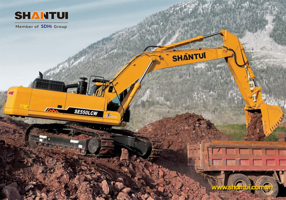 Máy xúc đào Shantui SE550LCW 55 tấn gàu 3,2m3 | MICO GROUP