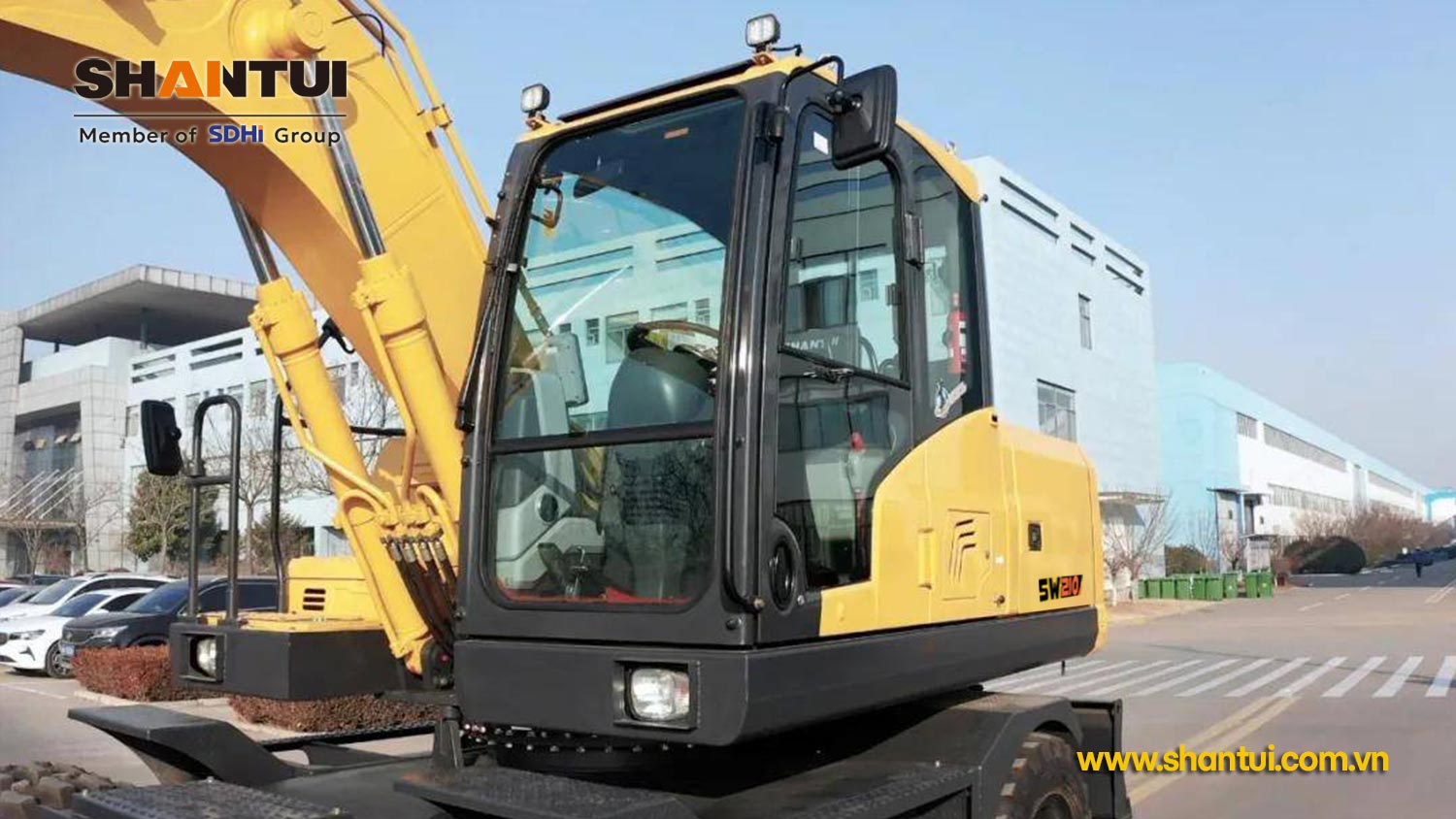 Cabin Máy xúc bánh lốp Shantui SW210 tải trọng cao 21,9 tấn
