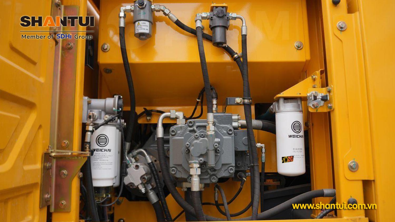 ĐỘng cơ Máy xúc bánh lốp Shantui SW210 tải trọng cao 21,9 tấn