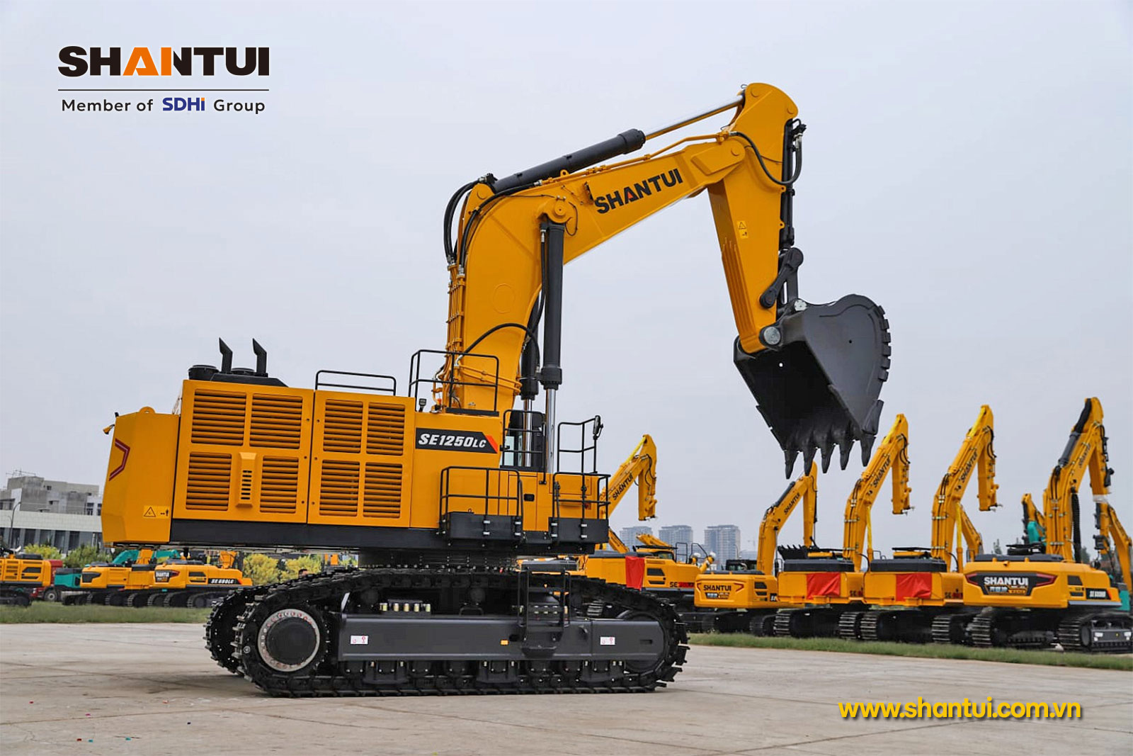 Máy xúc đào Shantui SE1250LCW 120 tấn gàu 7.5-10 (8.5) m3