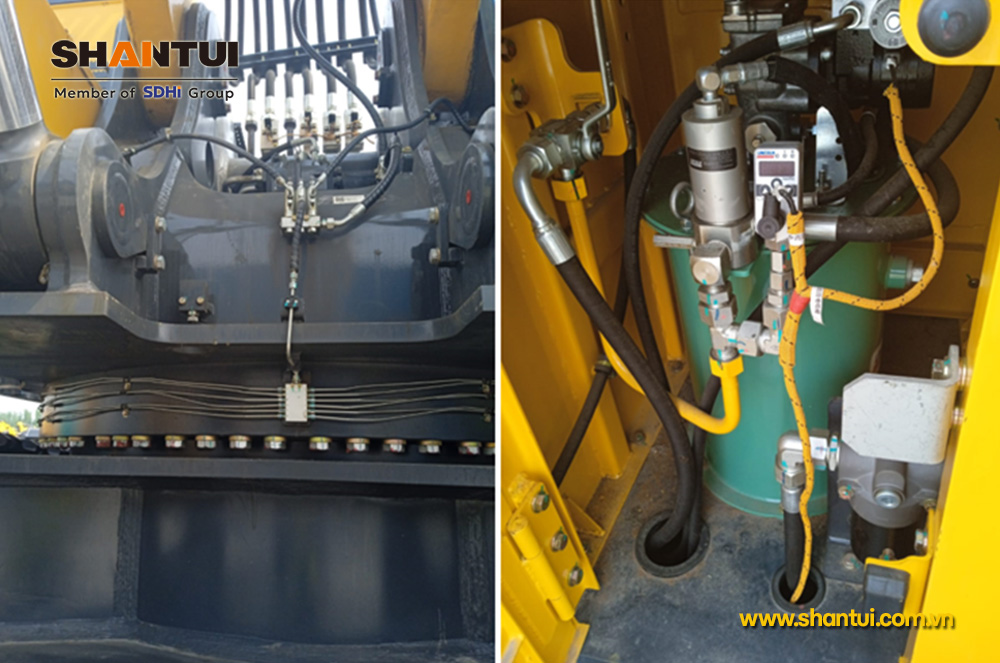 Máy xúc được trang bị hệ thống bôi trơn trung tâm tự động tiêu chuẩn LINCOLN (SKF)