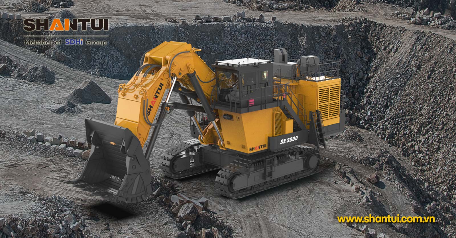 Máy xúc đào Shantui SE3000LCW 300 tấn gàu 15,5m3