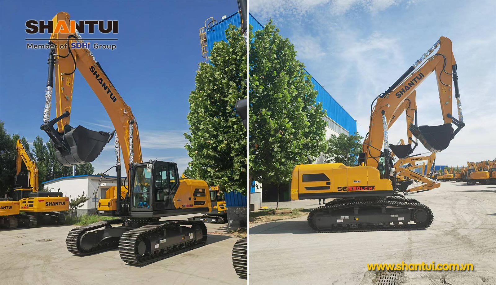 Máy xúc đào Shantui SE330LC 30,3 tấn gàu xúc 1.6m3