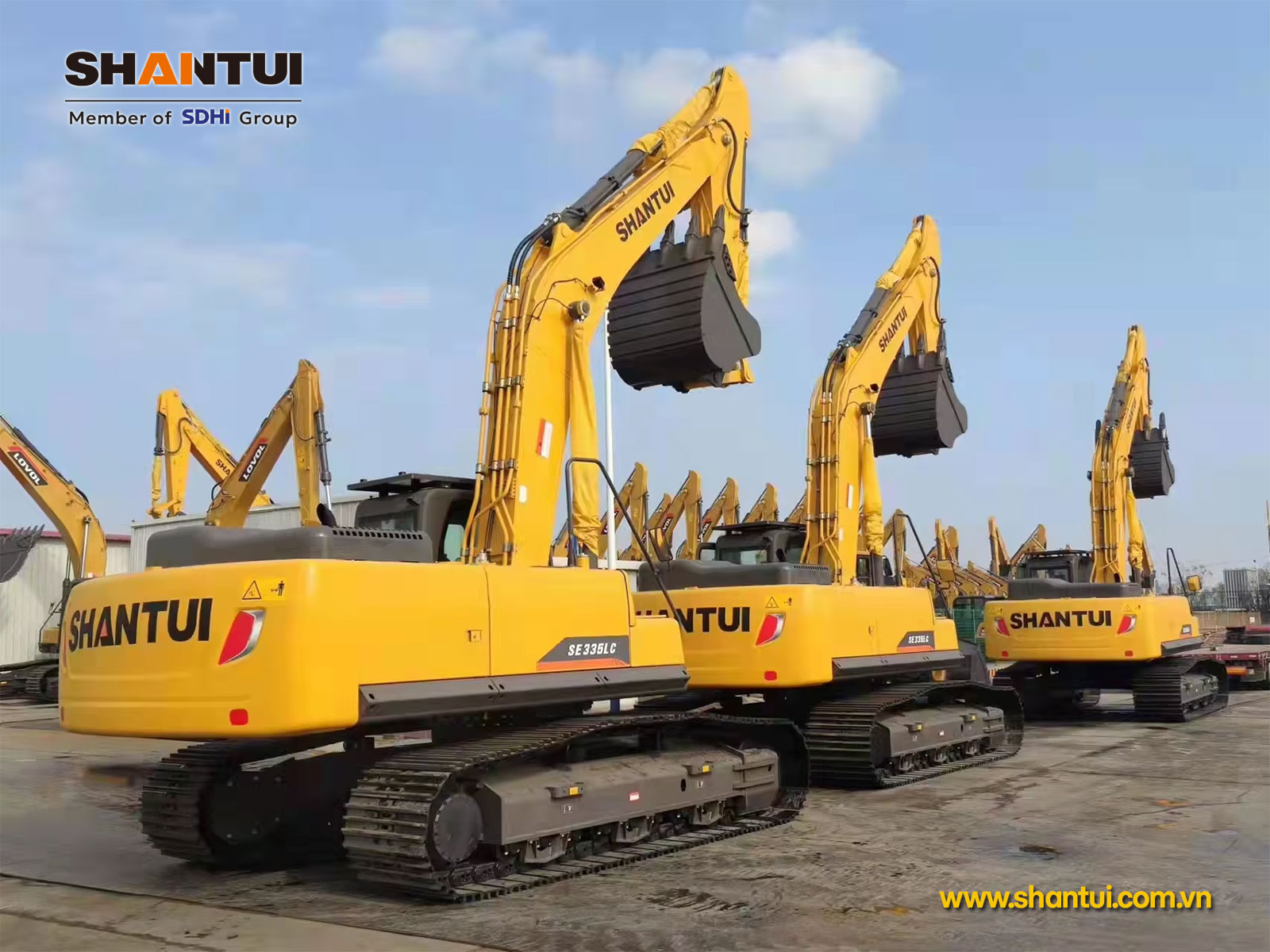 Máy xúc đào Shantui SE335LC 34,5 tấn gàu xúc 1.6m3