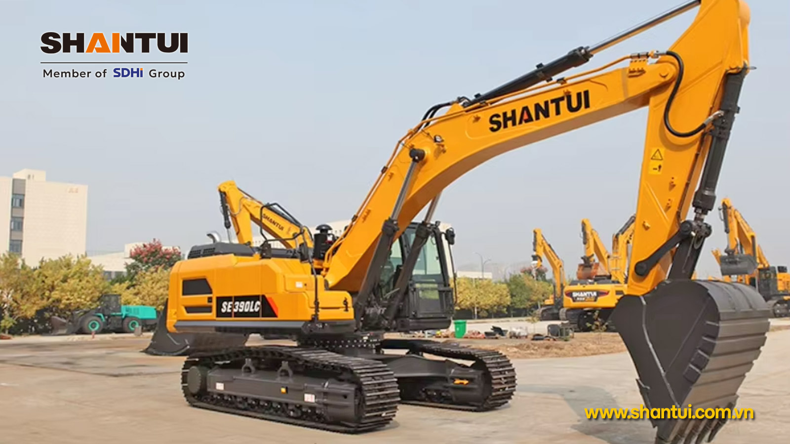 Máy xúc đào Shantui SE390LC-9W1 38,5 tấn gàu xúc 1,95m3