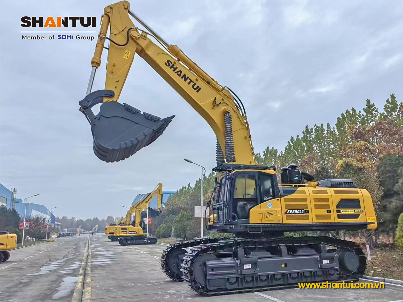 Máy xúc đào Shantui SE800LCW 76,5 tấn gàu 5m3