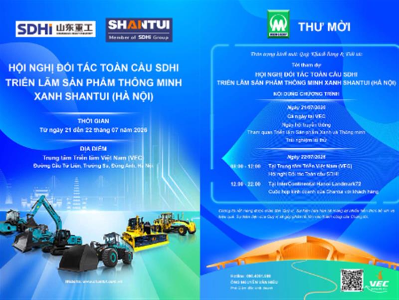 Hội nghị Đối tác Toàn cầu SDHI & Triển lãm Sản phẩm Thông minh Xanh SHANTUI (Hà Nội)
