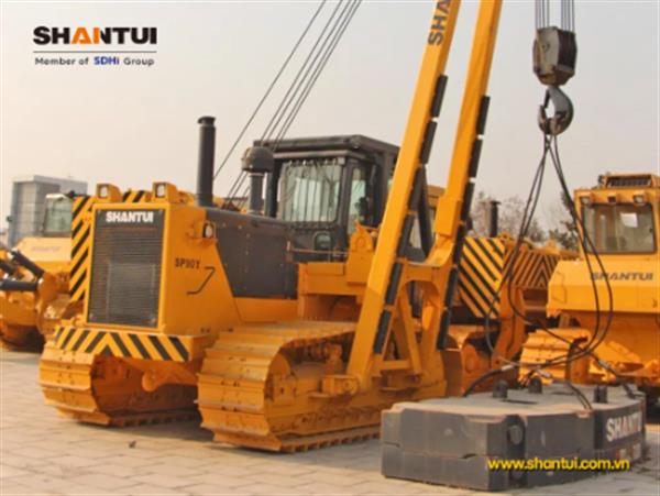 SHANTUI SP90Y: Máy đặt ống thủy lực 90 tấn nâng vượt trội và lắp đặt chính xác